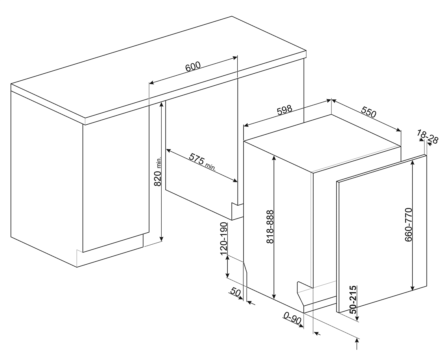 Smeg Integrerbar opvaskemaskine STL323BL - Billede 7